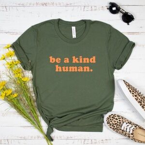 Be A Kind Human Graphic Cotton Tee Shirt S-5X